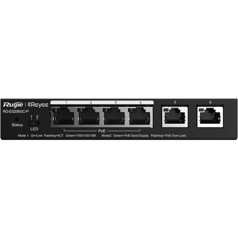 Ruijie Networks RG-ES206GC-P commutateur réseau Gigabit Ethernet (10/100/1000) Connexion