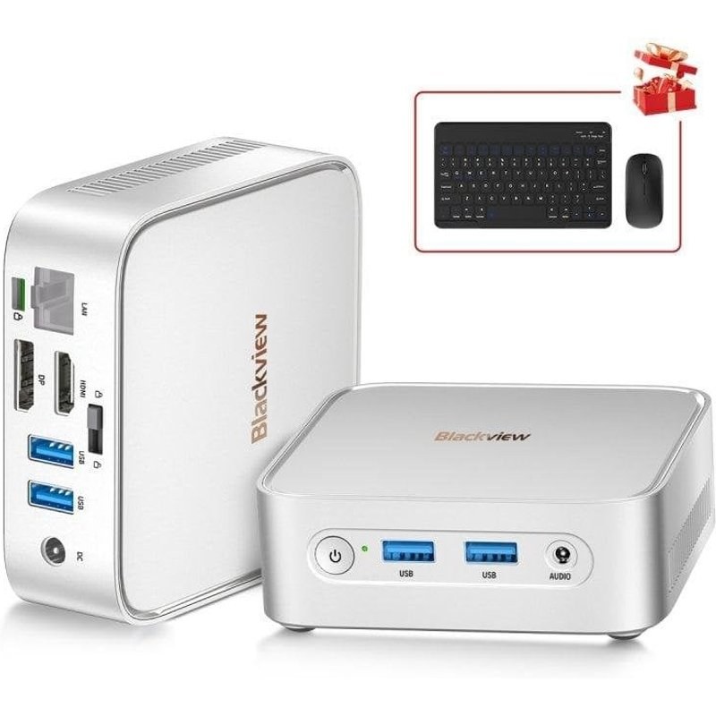 Mini PC Blackview MP50 AMD Ryzen 5 3500U 16 Go 512 Go SSD Radeon Vega 8 Windows 11 Pro Argent