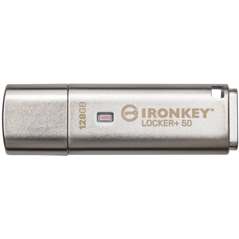 Kingston Technology IronKey Locker+ 50 Clé USB 128 Go USB Type A 3.2 Gen 1 (3.1 Gen 1) Argent