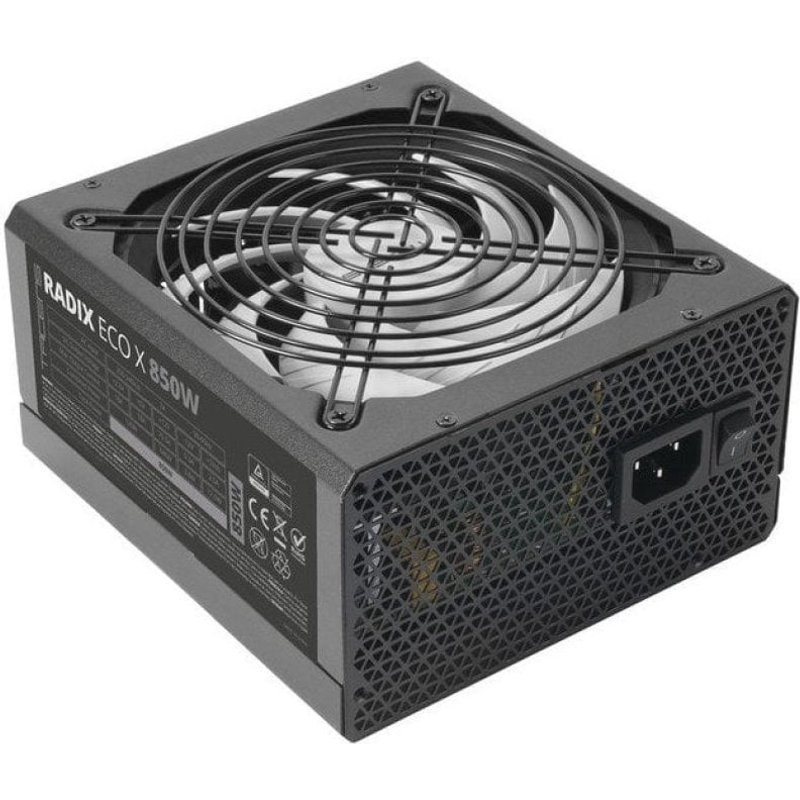 Tacens RADIX ECO X 850 Alimentation ATX 850W 6 ans de garantie 87% SMD DC-DC AI-RPM FDB Noir