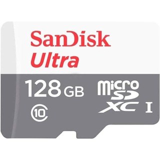 Carte MicroSDXC Sandisk Ultra 128 Go UHS-I U1 Classe 10 Gris Blanc
