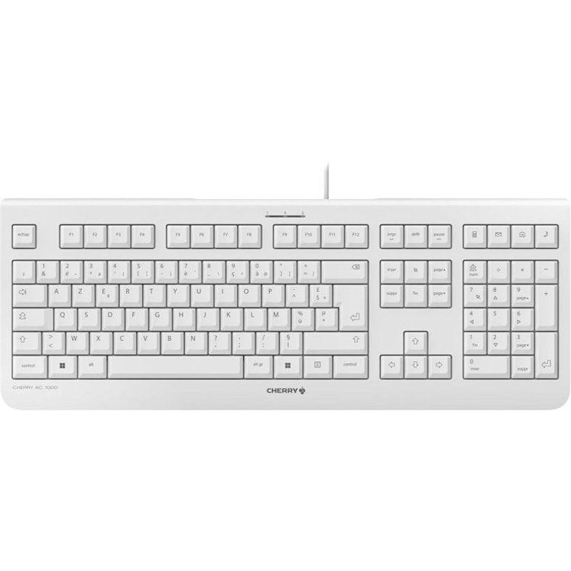 Clavier Cherry KC 1000 USB universel AZERTY français gris complet