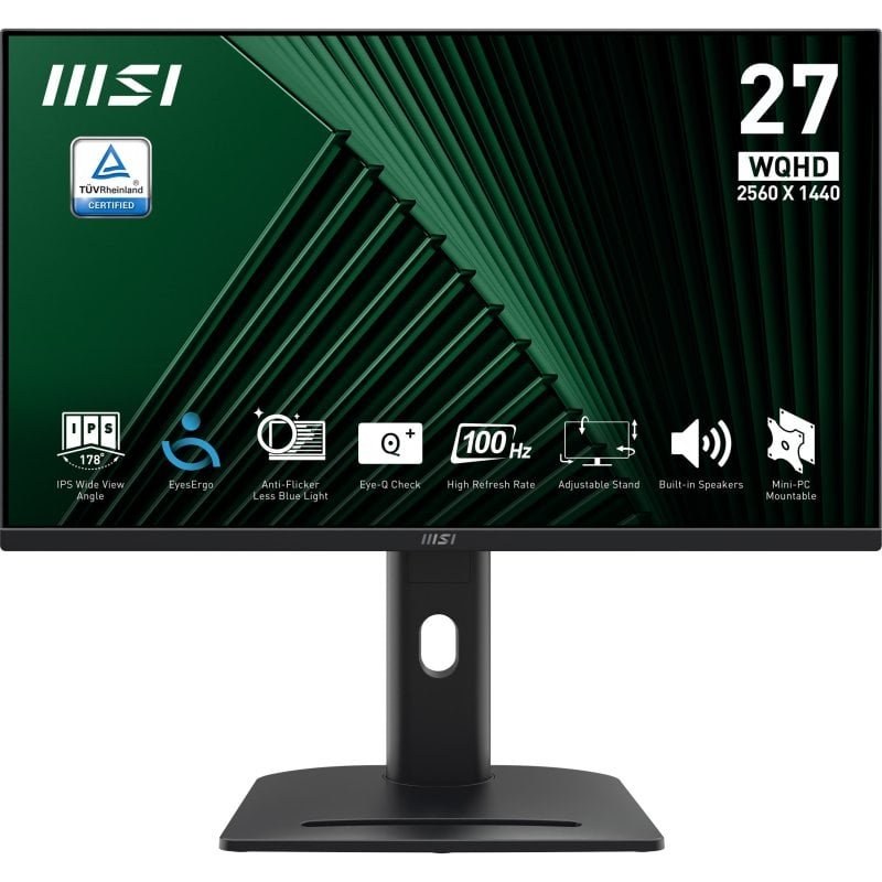 Écran PC MSI Pro MP275QPG 27" Quad HD 100 Hz IPS 4MS Haut-parleurs VESA