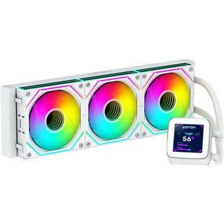 Refroidissement liquide Abysm Gaming Oceanic 360 ARGB blanc avec écran LCD 2,8 pouces
