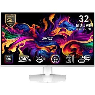 Écran PC MSI MPG 321URXW 32" Ultra HD 4K 240 Hz QD-OLED HDR400 USB-C Blanc
