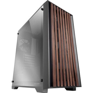 Mars Gaming MC-WOOD ATX Boîtier PC Panneau Avant en Bois Verre Chromé Ventilateur FDB 12 cm Noir