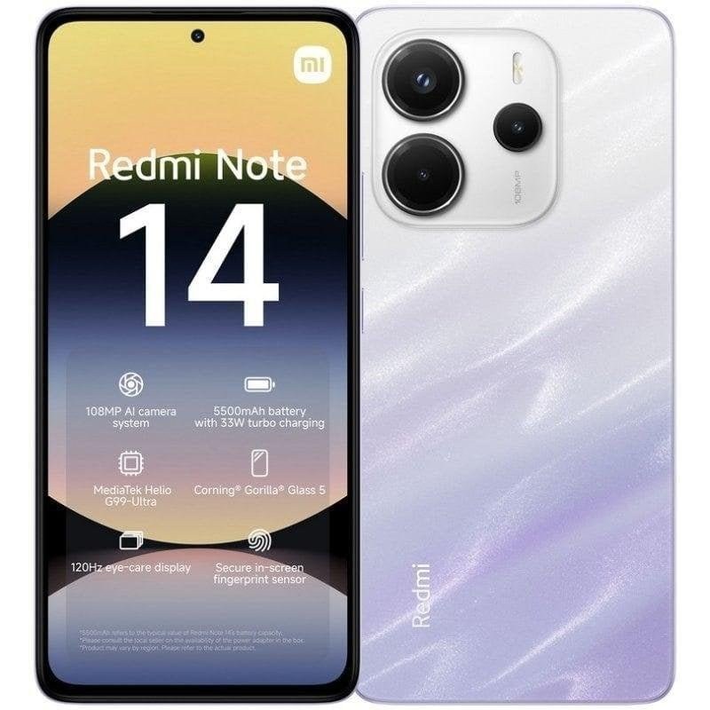 Xiaomi REDMI Note 14 4G 6 Go 128 Go 6.67" Niebla Pourpre