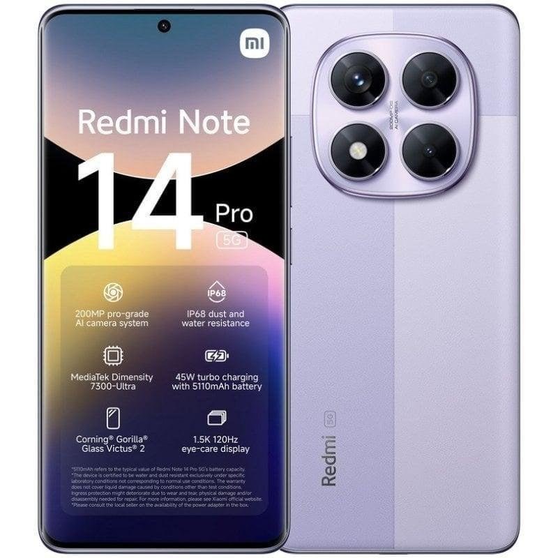 Xiaomi REDMI Note 14 Pro 5G 8 Go 256 Go 6.67" Violette Lavande