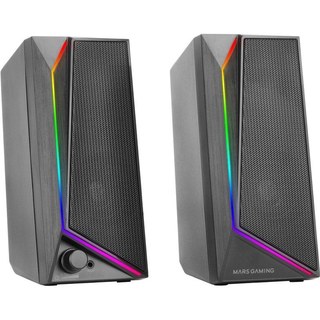 Enceintes de jeu Mars Gaming MS72 15 W RGB Flow 2 pilotes actifs Chipset DSP Prise USB 3,5 mm