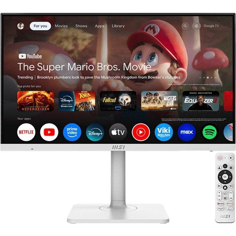 Écran PC MSI Modern MD272UPSW 27" Ultra HD 4K 60 Hz IPS Wi-Fi Google TV Réglable Blanc