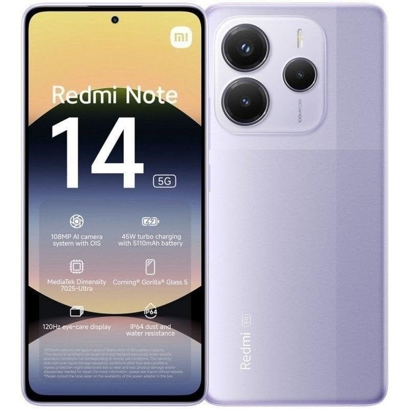 Xiaomi REDMI Note 14 5G 6 Go 128 Go 6.67" Lavande