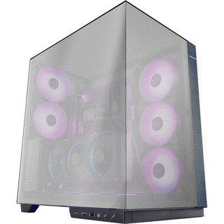 Boîtier tour ATX Mars Gaming Mc-3GF triple, verre chromé, 2 ventilateurs Argb 120 mm, USB-C