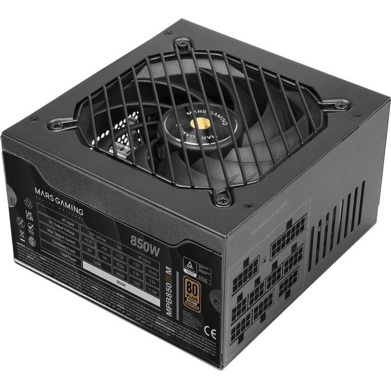 Alimentation modulaire ATX Mars Gaming MPB850SIM 850 W 80 Plus Bronze Noir