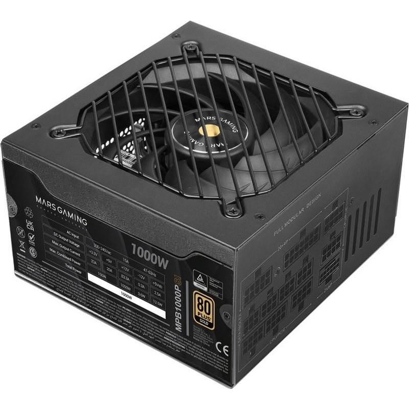 Alimentation modulaire Mars Gaming MPB1000PSI ATX 3.1 1000 W 80 Plus Gold Noir
