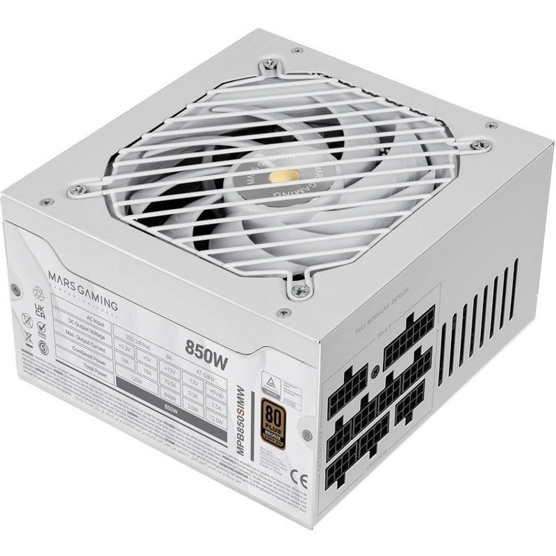 Alimentation modulaire ATX Mars Gaming MPB850SIM 850 W 80 Plus Bronze Blanc