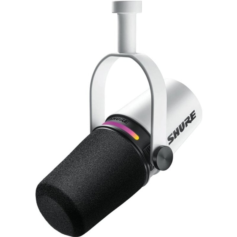 Microphone dynamique USB/XLR Shure MV7+ pour diffusion de podcasts, blanc