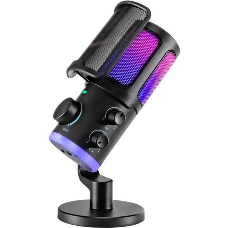 Microphone à condensateur USB Fifine AMPLIGAME AM6 avec contrôle RGB pour jeux et chat