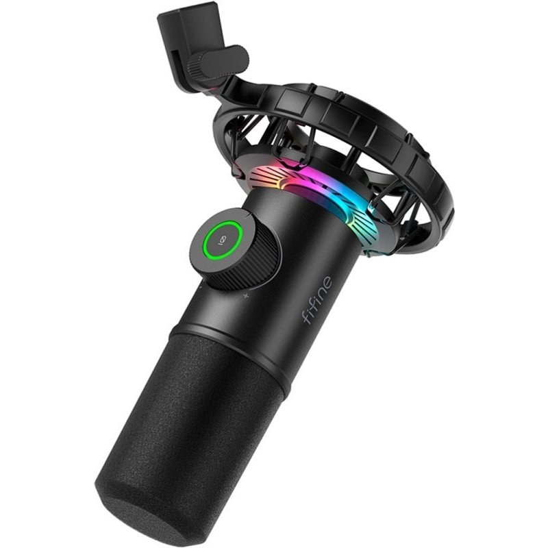 Microphone Fifine K658 USB-C dynamique cardioïde RGB monitoring