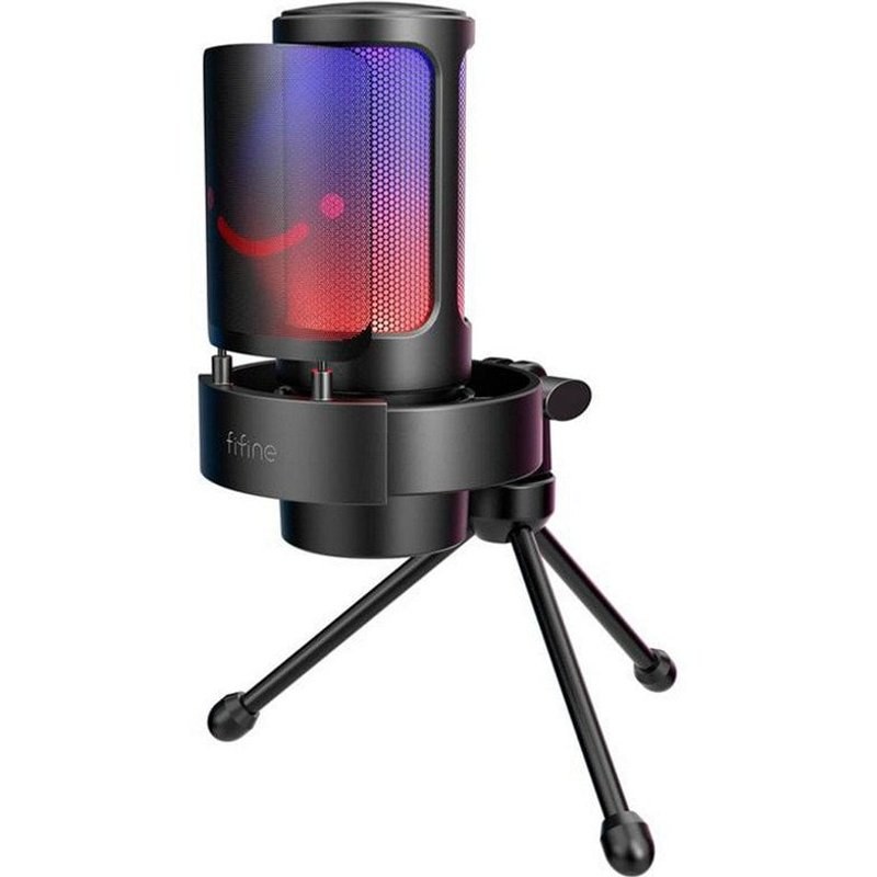 Microphone Fifine A8V USB-C cardioïde RGB avec filtre antipop