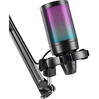 Microphone Fifine AmpliGame A6T USB-C cardioïde avec bras articulé RGB