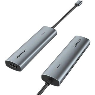Hub USB-C Vention TGGHB 5EN1 HDMI USB3.0 PD 100W Aluminium Gris