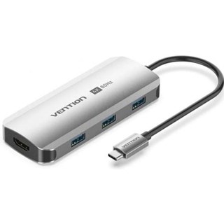 Station d'accueil Vention TQDHB USB-C HDMI 4K 3XUSB 1XUSB-C PD 100W 0,15M Gris