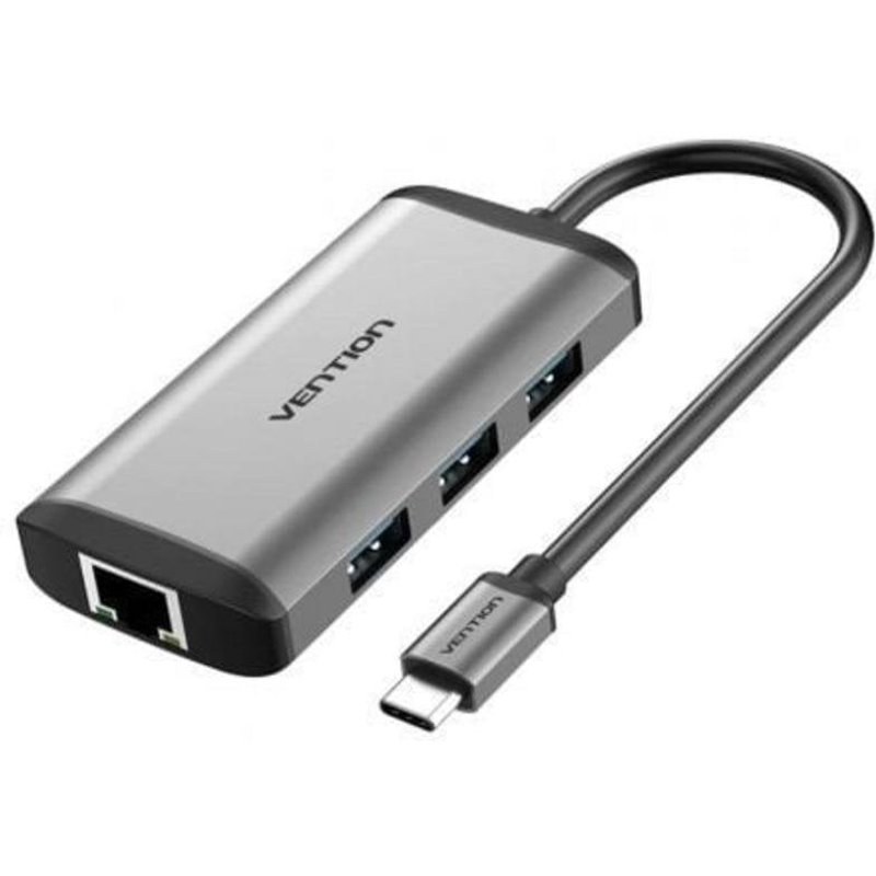 Station d'accueil Vention CNCHB USB-C HDMI 4K 3XUSB 1XUSB-C PD RJ45 Gris