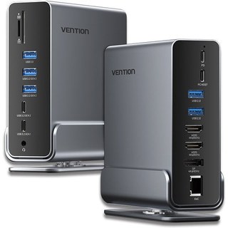 Station d'accueil Vention USB-C 10 Gbit/s 100 W 2 ports HDMI 1 port DP 3 ports USB-A 3 ports