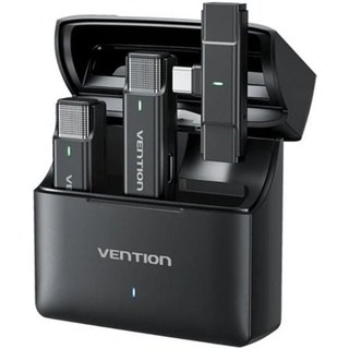 Microphone double sans fil USB-C Vention NCAB0 avec suppression du bruit et étui de chargement