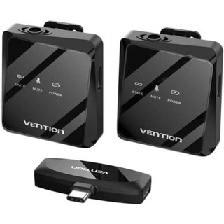 Microphone sans fil USB-C Vention NCBB0, omnidirectionnel, lot de 2, clip antibruit