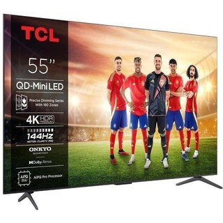 TV TCL QD Mini LED 55C6K 55" 4K UltraHD 144 Hz Smart TV Google TV HDR10+ Dolby Vision