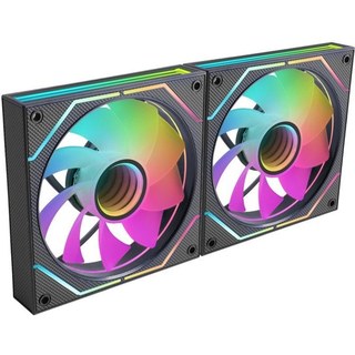 Kit Mars Gaming MF-3DPROX2R : 2 ventilateurs Argb 120 mm à pales inversées, PWM, FDB, noir