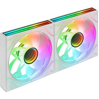 Kit Mars Gaming MF-3DPROX2R : 2 ventilateurs Argb 120 mm à pales inversées, PWM, FDB, blanc