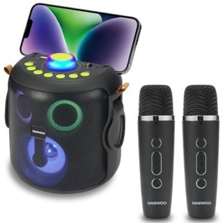 Enceintes karaoké Bluetooth sans fil Daewoo 15 W avec microphone et lumières LED