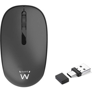 Souris sans fil Ewent 1000 DPI, clic silencieux, USB-A/USB-C, économie d'énergie