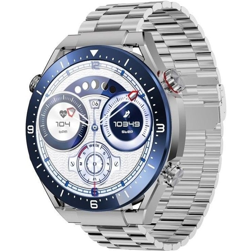 MaxCom ECOWATCH1 Bluetooth 51 mm Écran Digital IP67 Argent Boîtier Bracelet Bleu Taille Unique