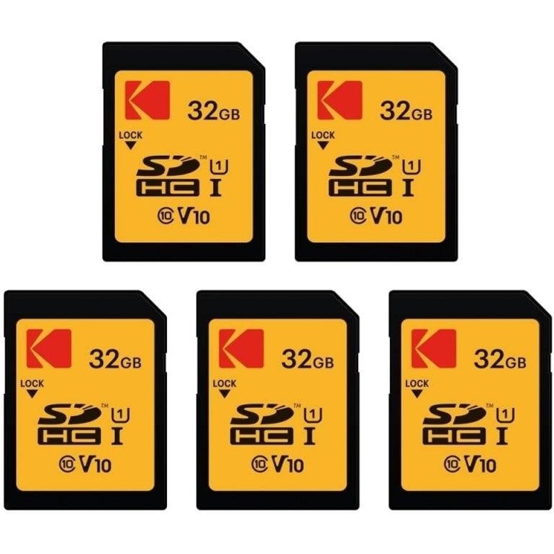 Carte mémoire Kodak SDHC 32 Go Pack 5X haute vitesse 90MB/s protection écriture