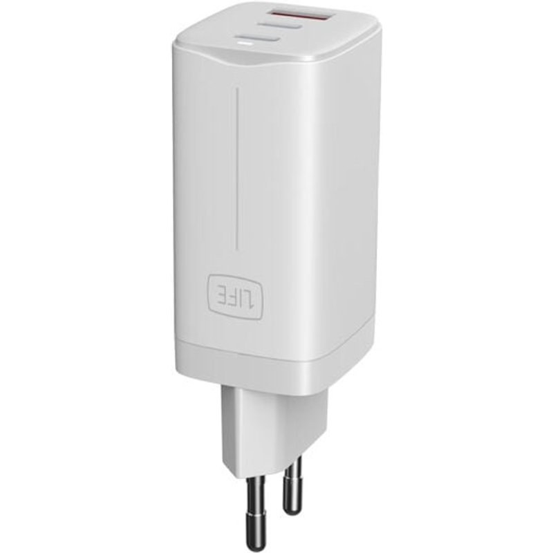 Alimentation universelle 1LIFE 65 W GaN, modèle 1IFEPAXPRESS65GAN, blanche, compacte