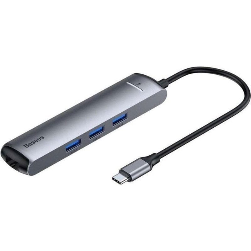 Hub USB Baseus Type-c pour USB 3.0/HDMI/Rj-45 Cinzento