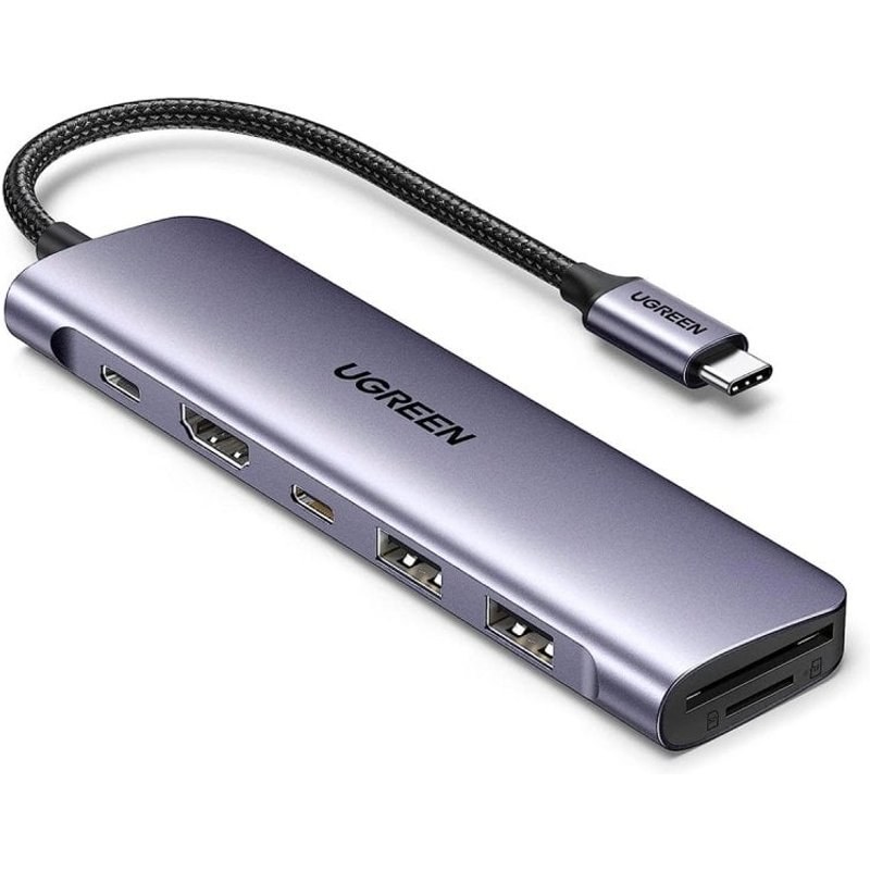 Hub USB-C Ugreen CM195 pour HDMI, 2X USB-A 3.0, SD/TF, PD