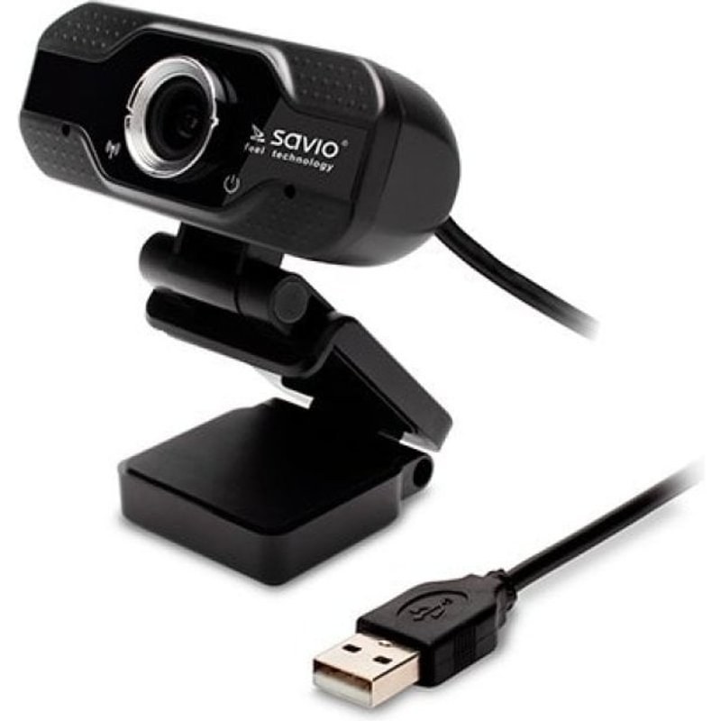 Webcam Savio AK-01 Full HD 1080P 30FPS 120° USB-A Microphone intégré Noir