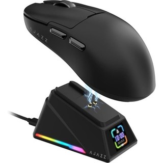 Souris sans fil Ajazz 42 000 DPI, ultralégère, base magnétique, écran RVB