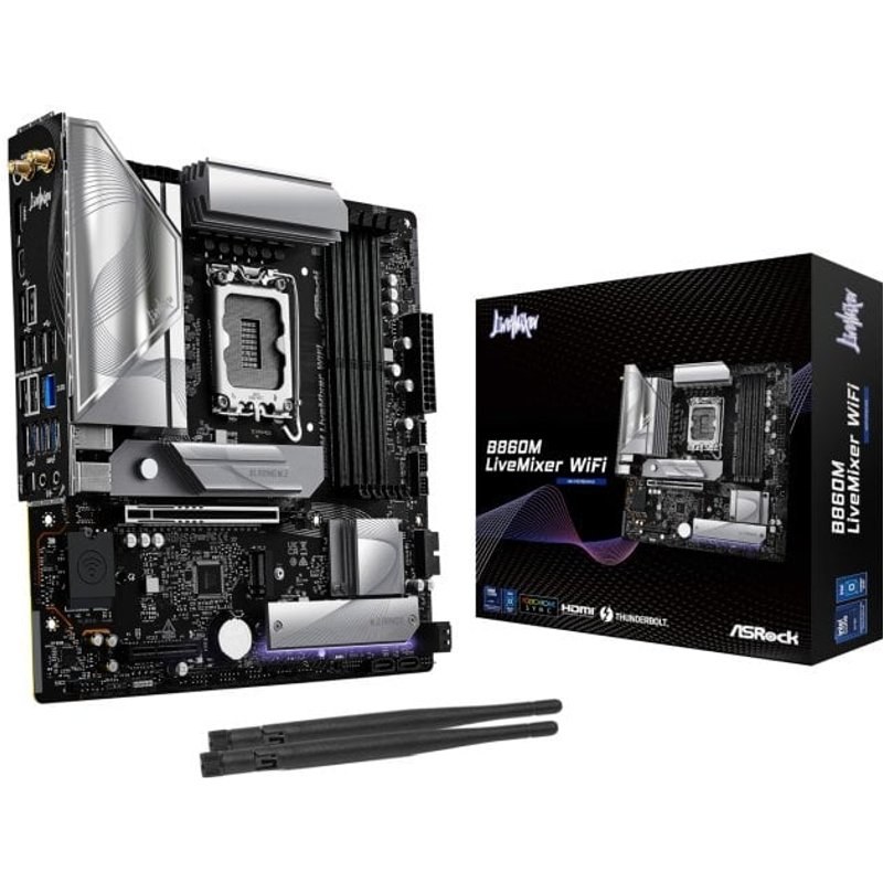 Carte mère Asrock B860 Micro ATX LGA 1851 B860M LiveMixer Wi-Fi 6E DDR5/M.2