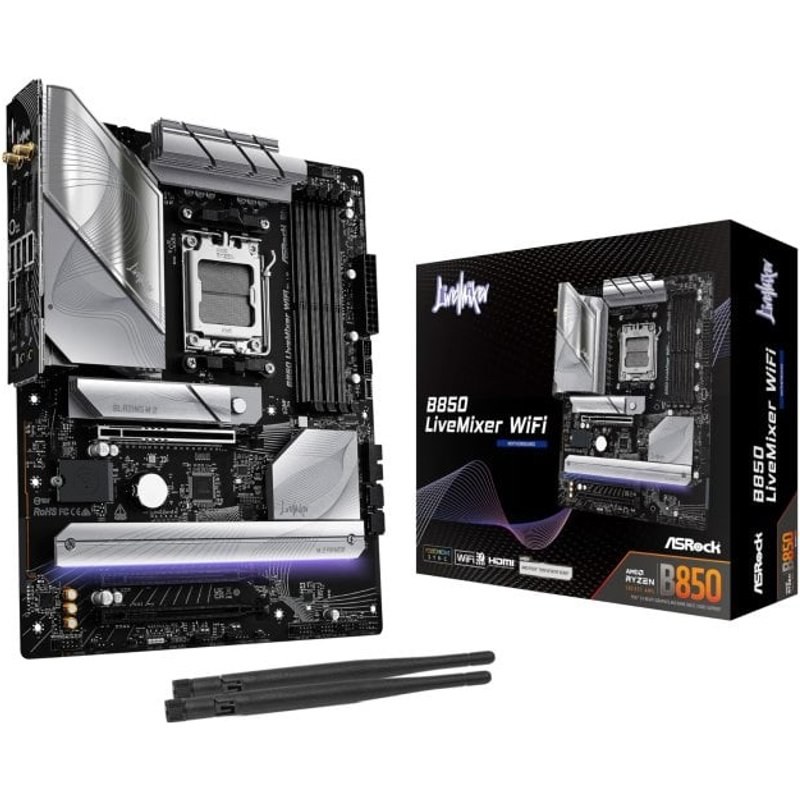 Carte mère Asrock B850 Socket AM5 ATX LiveMixer Wi-Fi PCIe 5.0 DDR5 Audio Pro