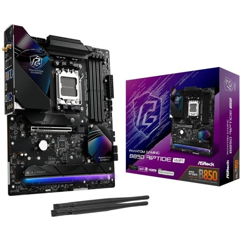 Carte mère gaming ASRock B850 ATX AM5 Riptide Wi-Fi intégrée DDR5 Phantom