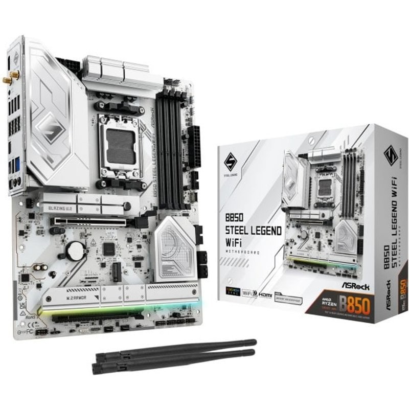 Carte mère Asrock B850 AMD B850 AM5 ATX Steel Legend Wi-Fi DDR5 PCIe 5.0 RAID