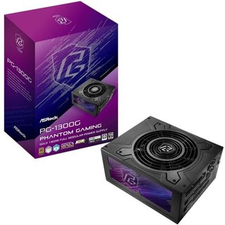 Bloc d'alimentation modulaire haute puissance ATX Phantom Gaming 1300 W Asrock, noir