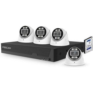 Kit de vidéosurveillance Foscam FNA108E-T4-2T 8MP PoE 4 caméras HDD 2 To IP66 alarme 110 dB