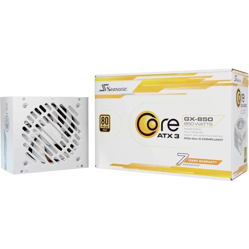 Alimentation Seasonic 850 W, certification 80+ Gold, Core GX-850-V2, ATX 3.1 modulaire, blanc