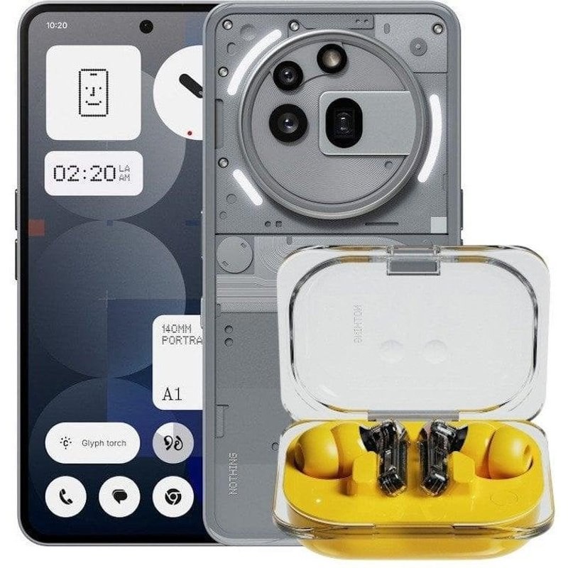 Nothing Phone 3A Pro 5G 12 Go 256 Go 6.77" Gris + Ear (a) Jaunes